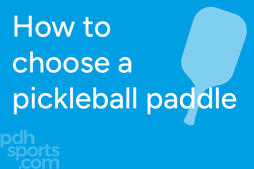 How to choose a pickleball paddle text on blue background