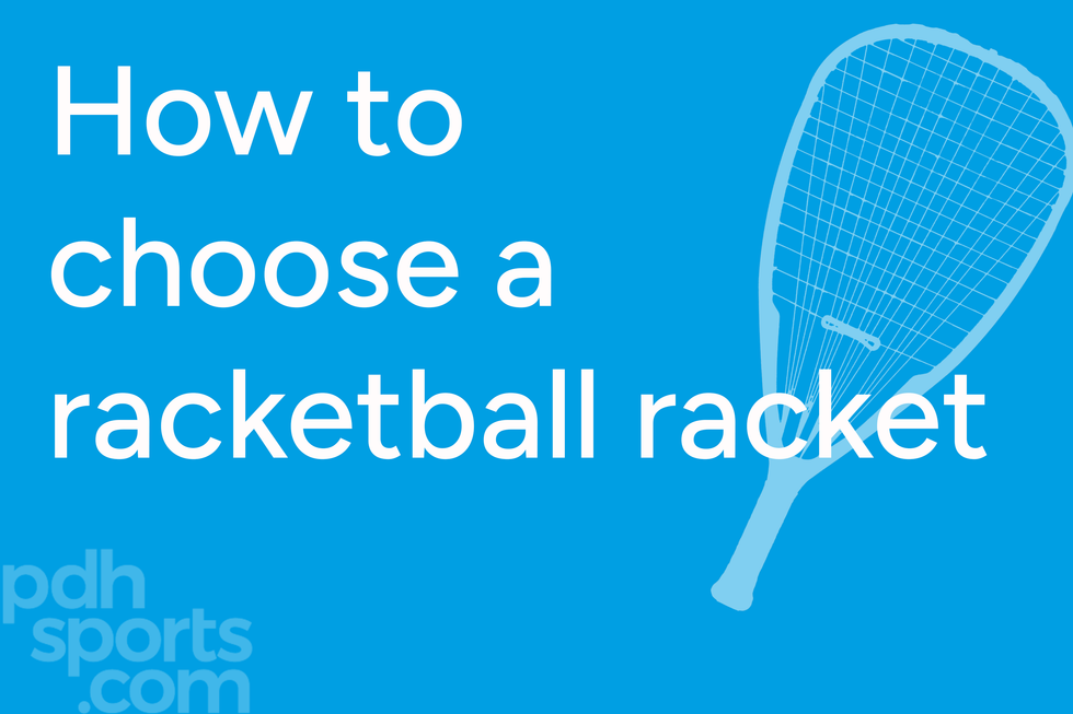 How to choose a racketball racket text on blue background