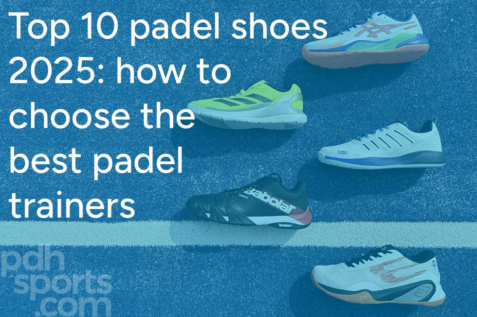 Top 10 padel shoes text on background of babolat padel shoes