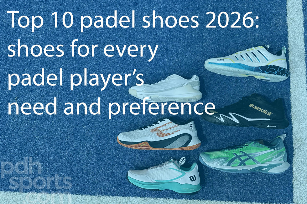 Top 10 padel shoes text on background of babolat padel shoes