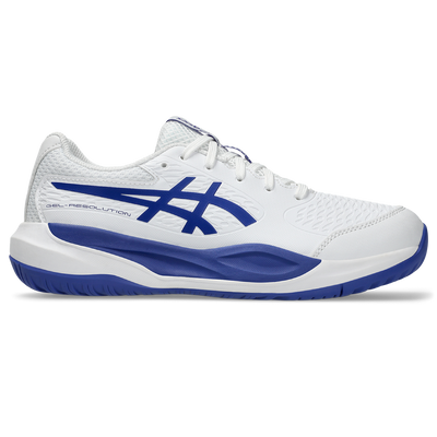 Asics Junior Gel Resolution X GS Tennis Shoes AW25 White Dark Cobalt