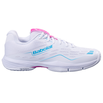 Babolat Women's Sensa Rise Padel Shoes White Rhodamine Red
