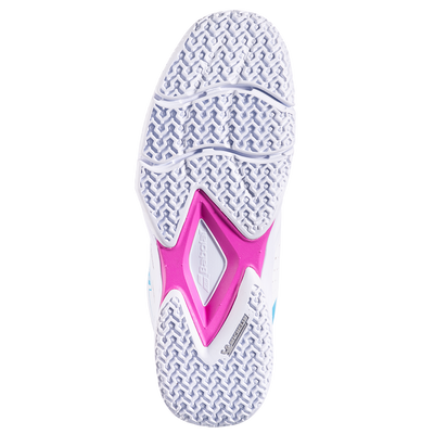 Babolat Women's Sensa Rise Padel Shoes White Rhodamine Red
