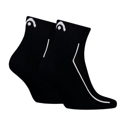 HEAD Performance Quarter Sock 2 Pack Black White