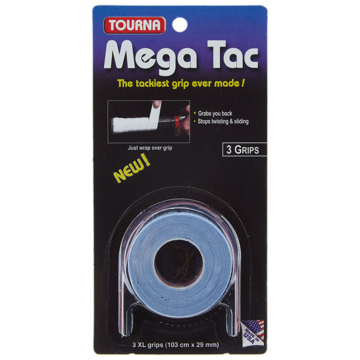 Overgrip Tourna Mega Tac - Confezione Da 10 Pezzi, Extra Aderente E Resistente, Colore Blu - Foto 7