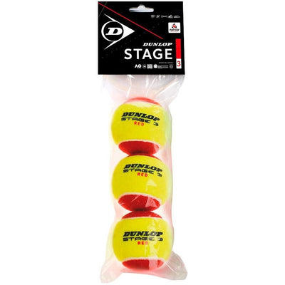 Dunlop Red Junior Tennis Balls Stage 3 - 3 Pack