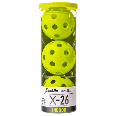 Franklin X-26 Indoor Pickleball Balls - Pack Of 3 Lime Green