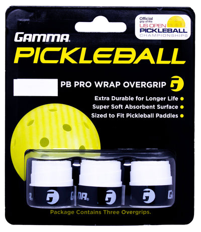 Gamma Pickleball Pro Wrap Overgrip Pack Of 3 - White