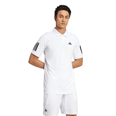 Adidas Men's Club 3 Stripe Polo - White
