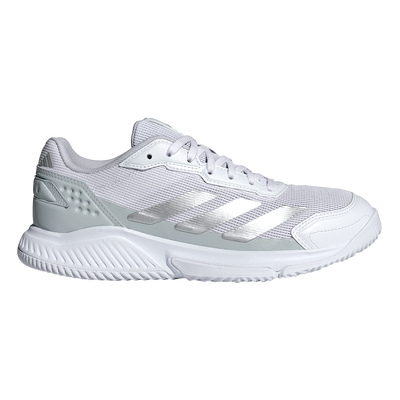 Adidas Women's Courtquick Padel Shoes White Metallic Silver