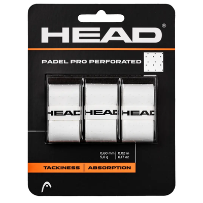 Head Padel Pro Perforated Overgrips 3 Pack White