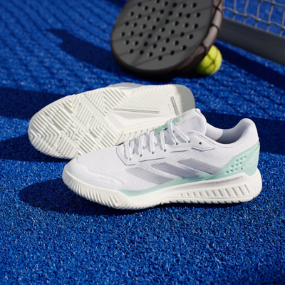 Adidas Women's Courtquick Padel Shoes White Clear Mint