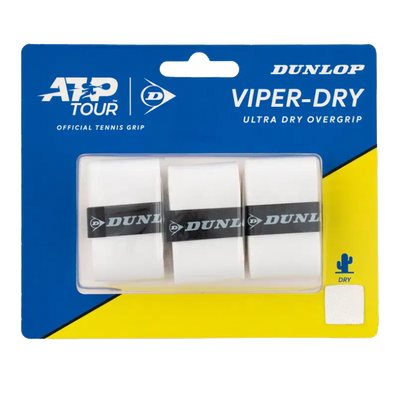 Dunlop ATP Viper-Dry Overgrip 3 Pack White