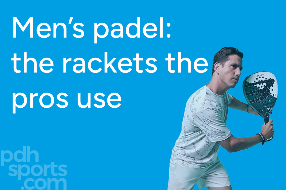 Feature image with article title and male pro padel player