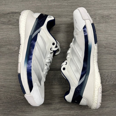 Adidas Men's Crazyquick Boost Padel Shoes White Dark Blue OUTLET