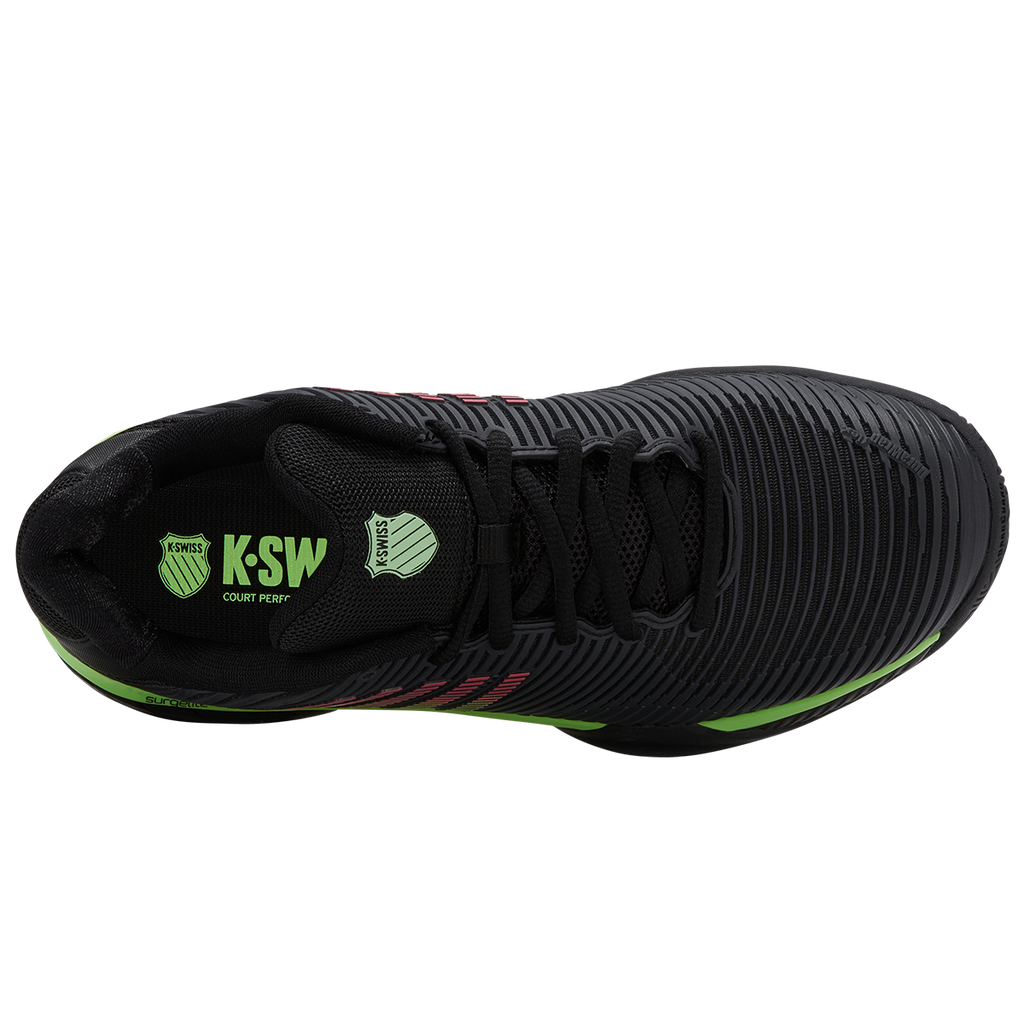 K-Swiss Men's Hypercourt Express 2 Tennis Shoe Black Green