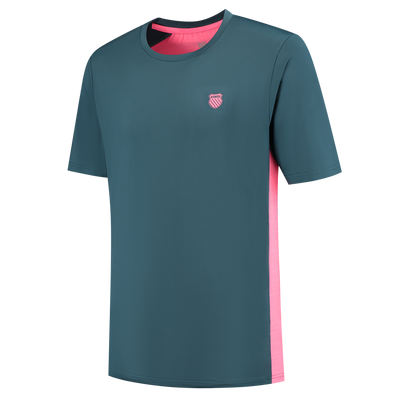 K-Swiss Men's Hypercourt Mix Melange Crew Tee Stargazer/Pink