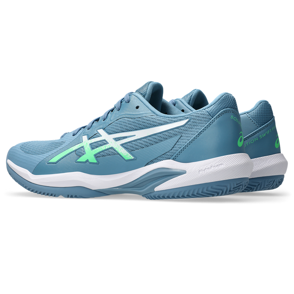 Asics Men's Solution Swift FF 2 Padel Shoes Saba Blue Vital Green