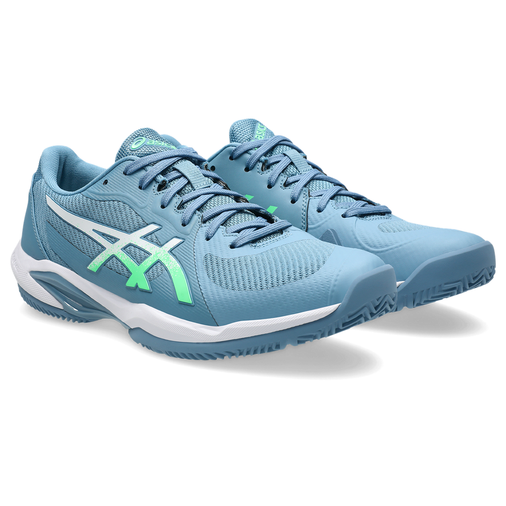 Asics Men's Solution Swift FF 2 Padel Shoes Saba Blue Vital Green