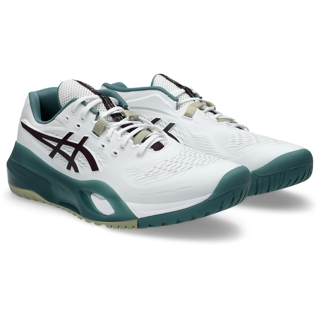 Asics Men's Gel Resolution X Tennis Shoes White Dark Aubergine