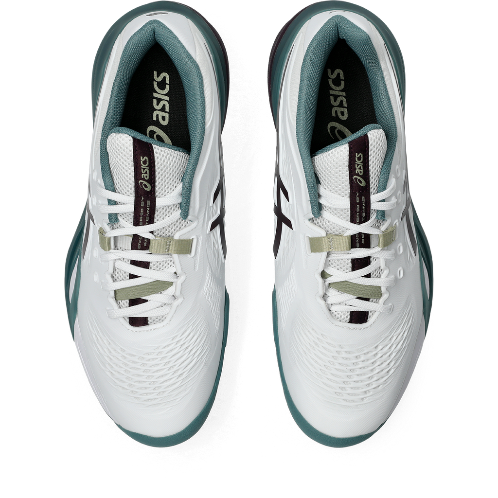 Asics Men's Gel Resolution X Tennis Shoes White Dark Aubergine