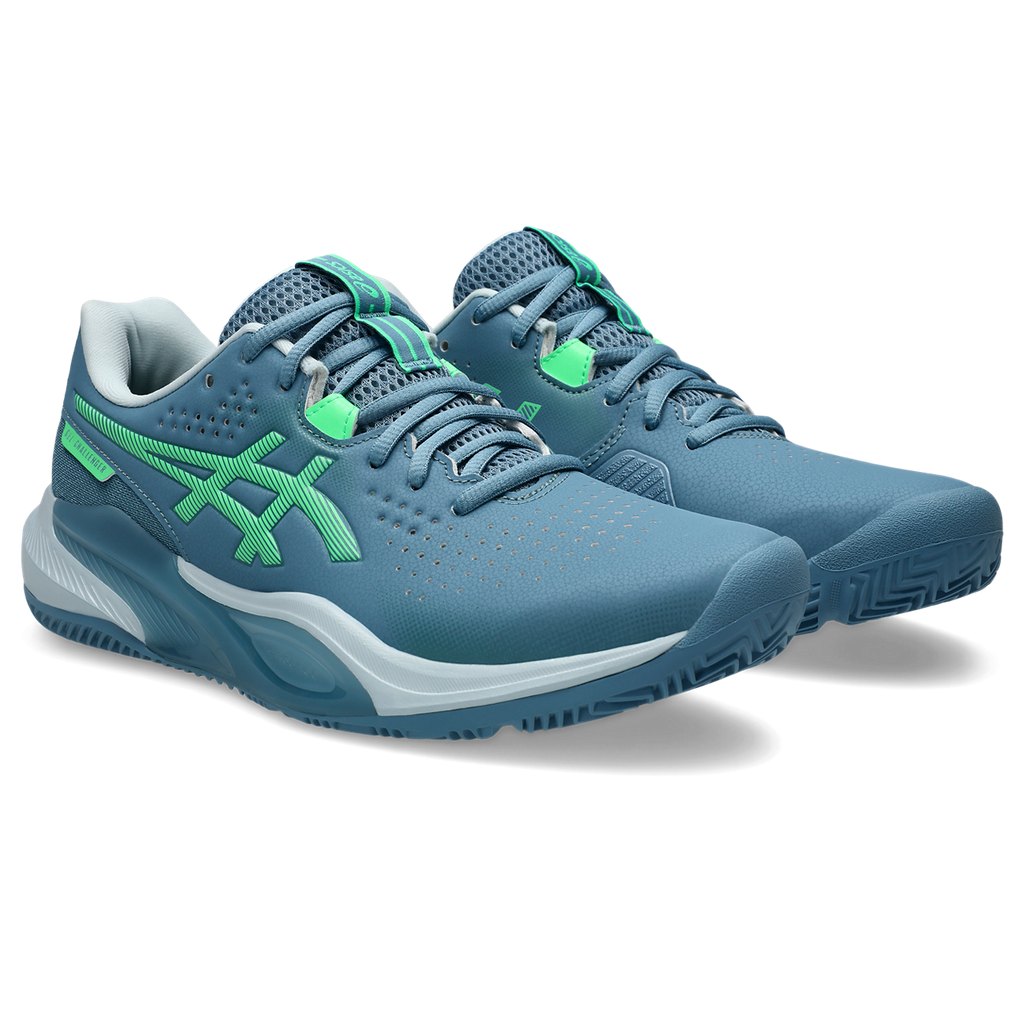 Asics Men's Gel Challenger 15 Padel Shoes Saba Blue Vital Green