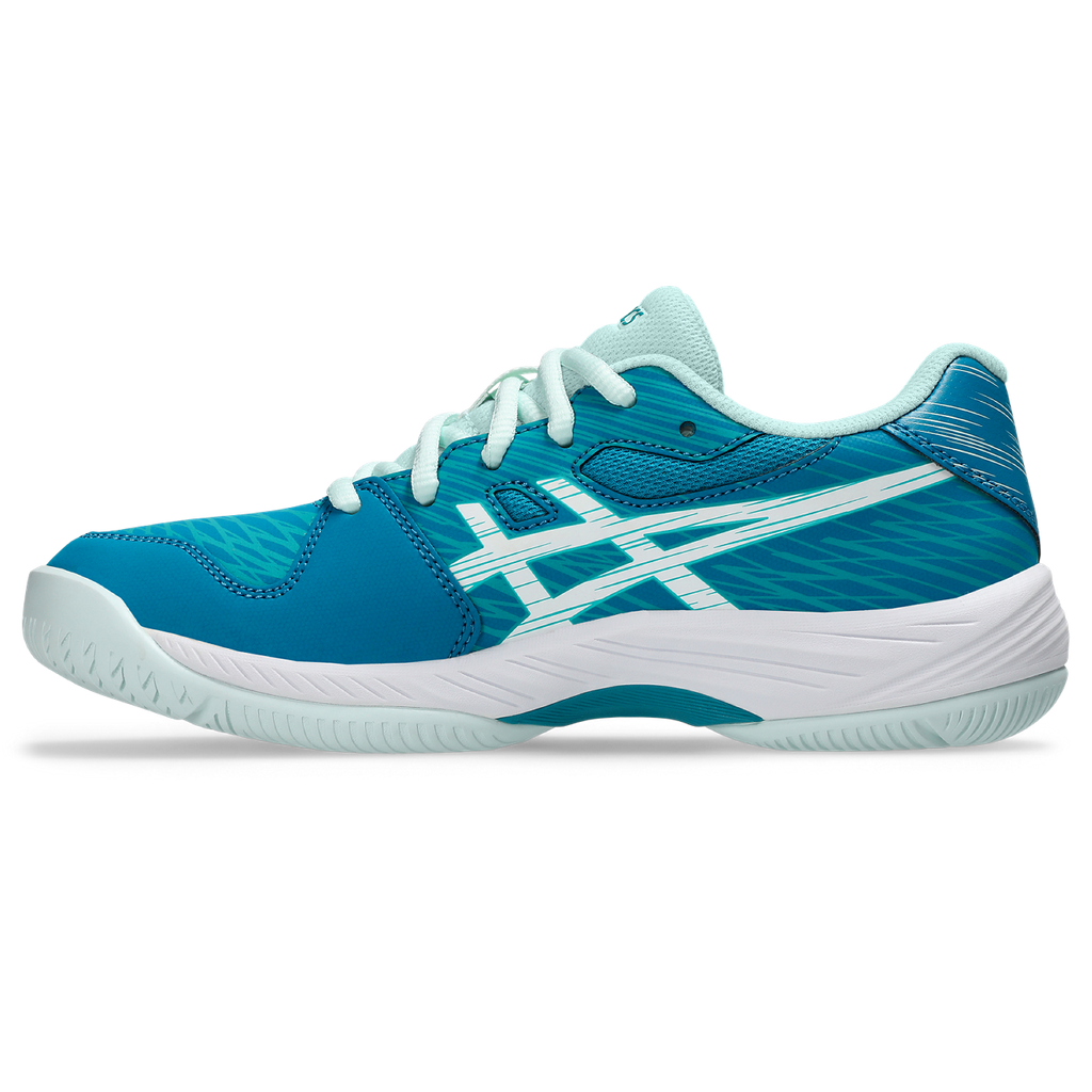 Asics Junior Gel Game 9 Tennis Shoes Pale Mint Blue Expanse