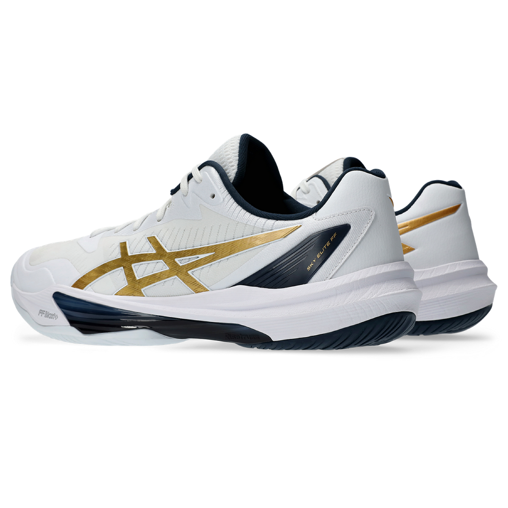 Asics Men's Sky Elite FF 3 Indoor Court Shoes White Pure Gold