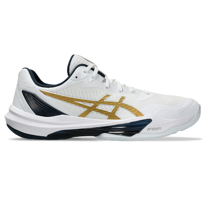 Asics Men's Sky Elite FF 3 Indoor Court Shoes White Pure Gold