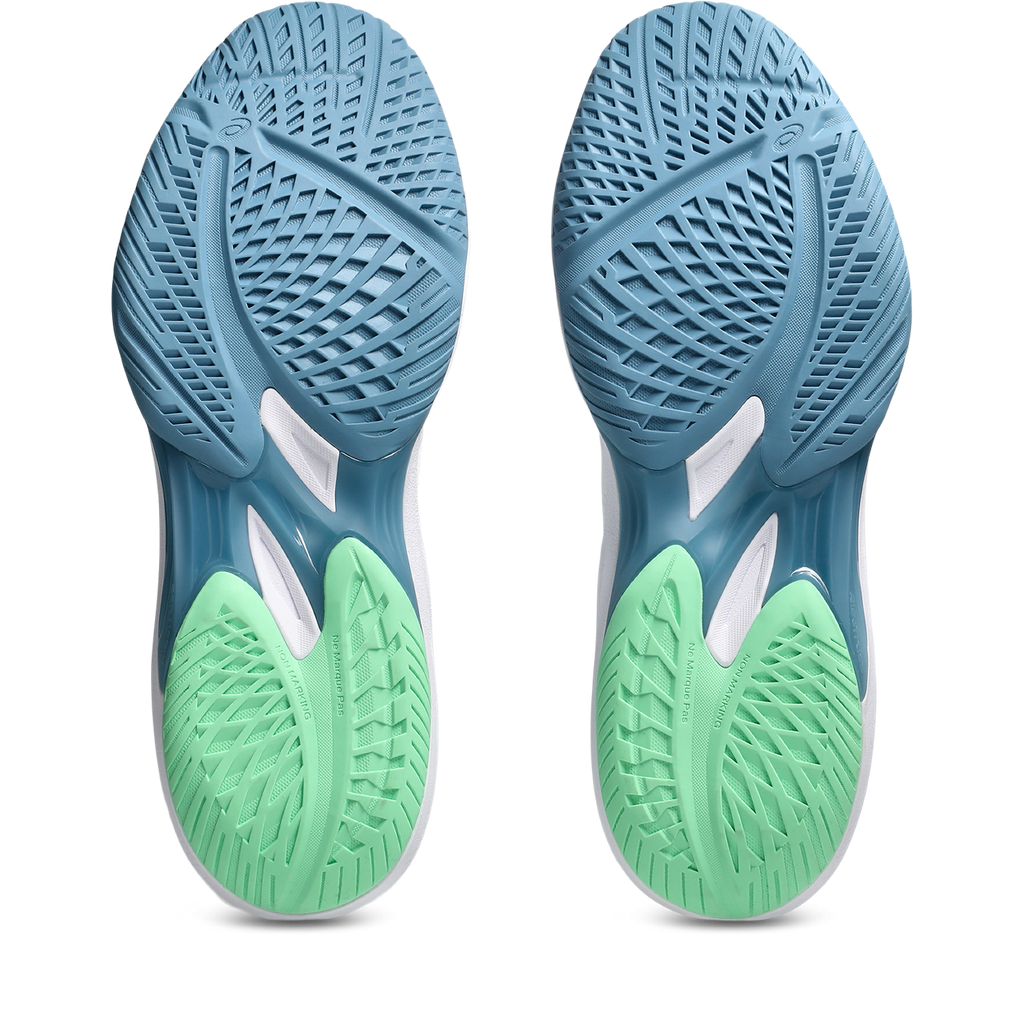 Asics Men's Sky Elite FF 3 Indoor Court Shoes White Saba Blue