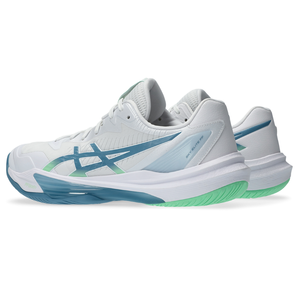 Asics Men's Sky Elite FF 3 Indoor Court Shoes White Saba Blue