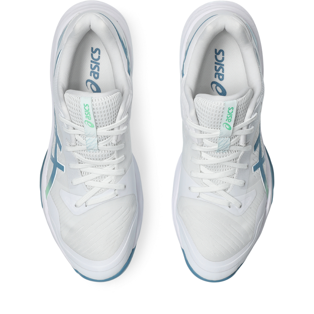 Asics Men's Sky Elite FF 3 Indoor Court Shoes White Saba Blue