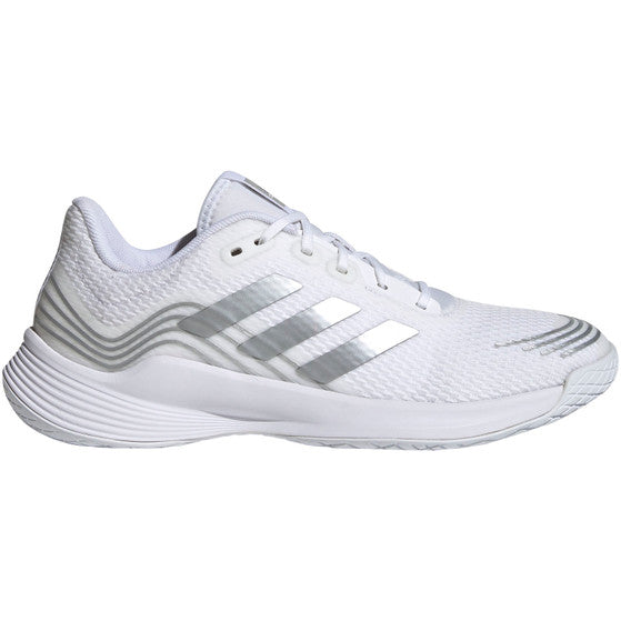 Adidas Women's Novaflight Indoor Court Shoes White Silver Metallic