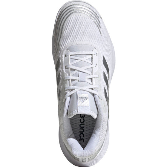 Adidas Women's Novaflight Indoor Court Shoes White Silver Metallic