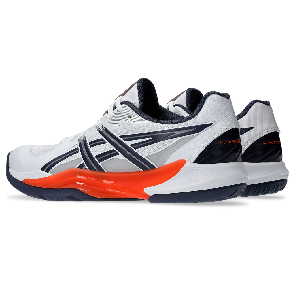 Asics Men's Powerbreak FF Indoor Court Shoes White Nova Orange