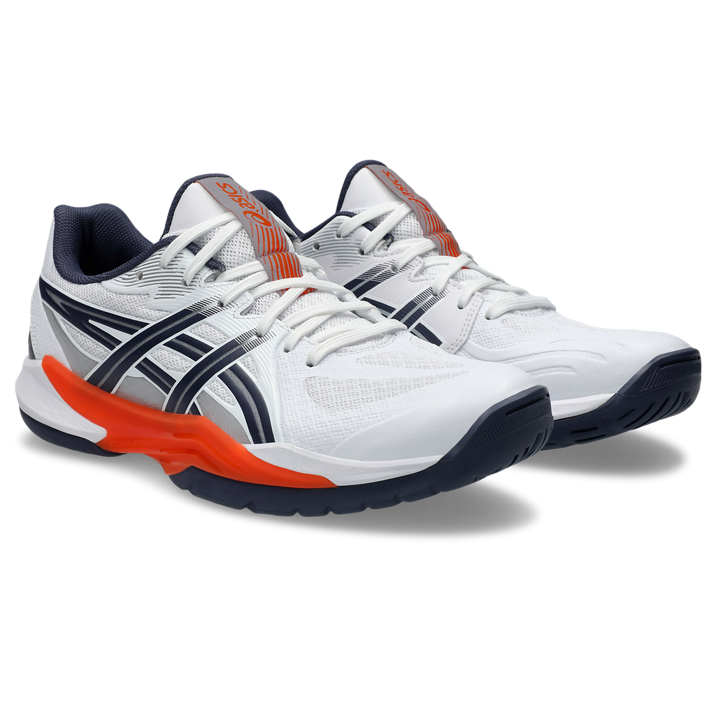 Asics Men's Powerbreak FF Indoor Court Shoes White Nova Orange