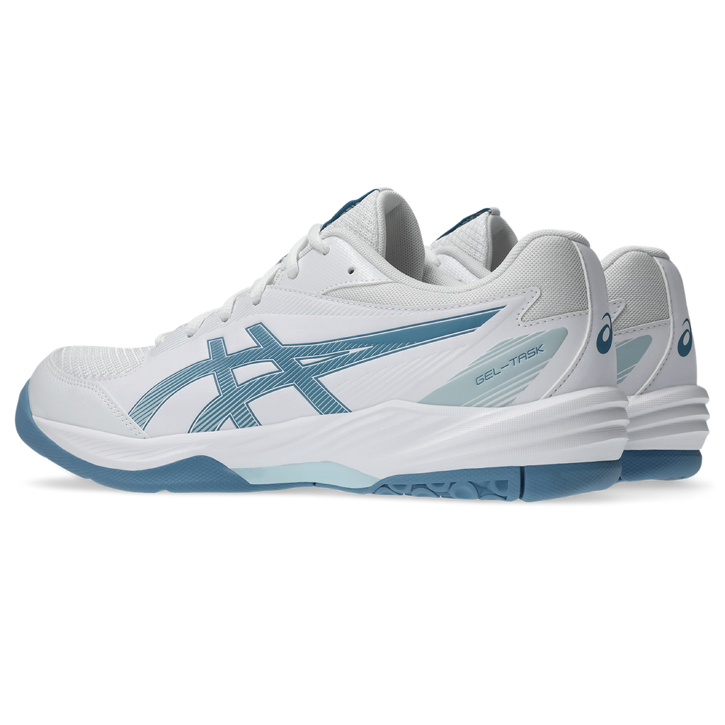 Asics Men's Gel Task 4 Indoor Court Shoes White Saba Blue
