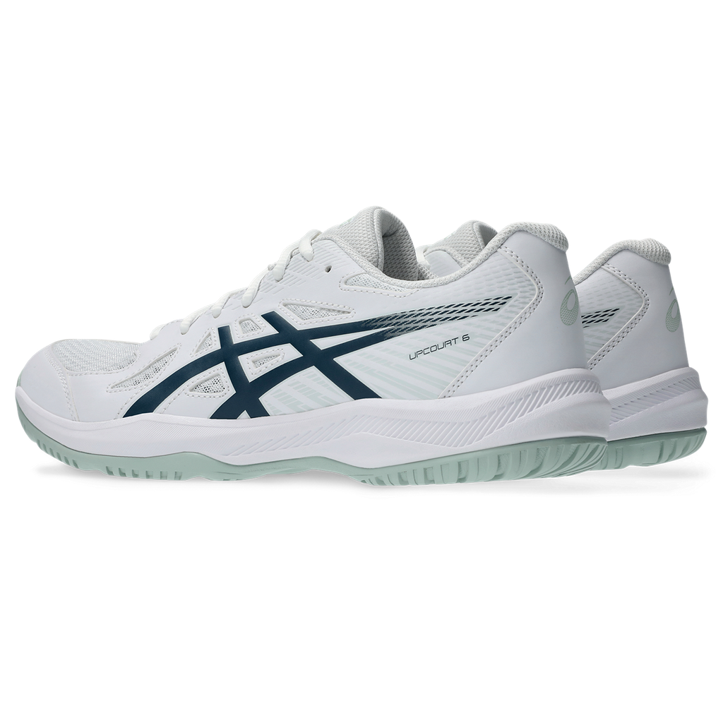 Asics Men's Upcourt 6 Indoor Court Shoes White Tranquil Teal AW25