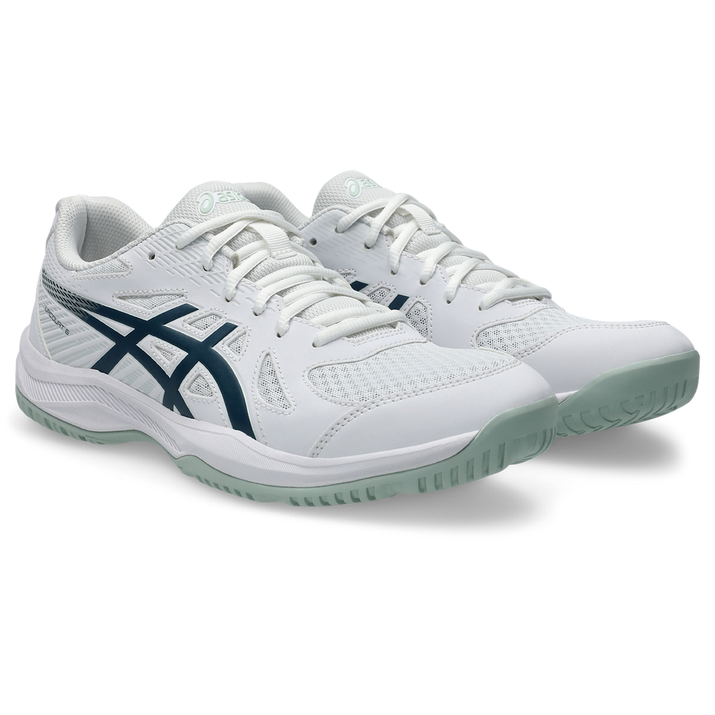 Asics Men's Upcourt 6 Indoor Court Shoes White Tranquil Teal AW25