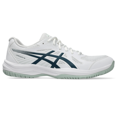 Asics Men's Upcourt 6 Indoor Court Shoes White Tranquil Teal AW25