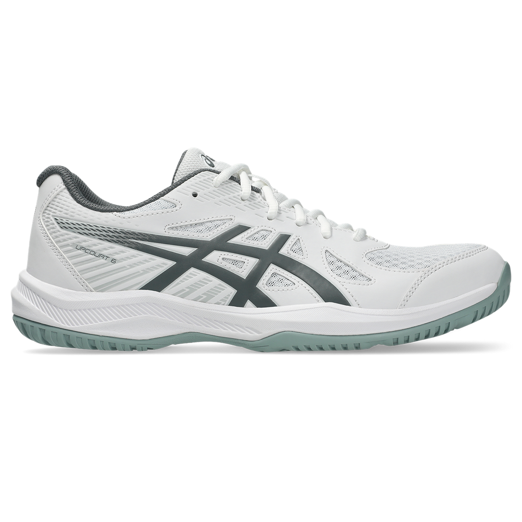 Asics Men's Upcourt 6 Indoor Court Shoes White Steel Grey