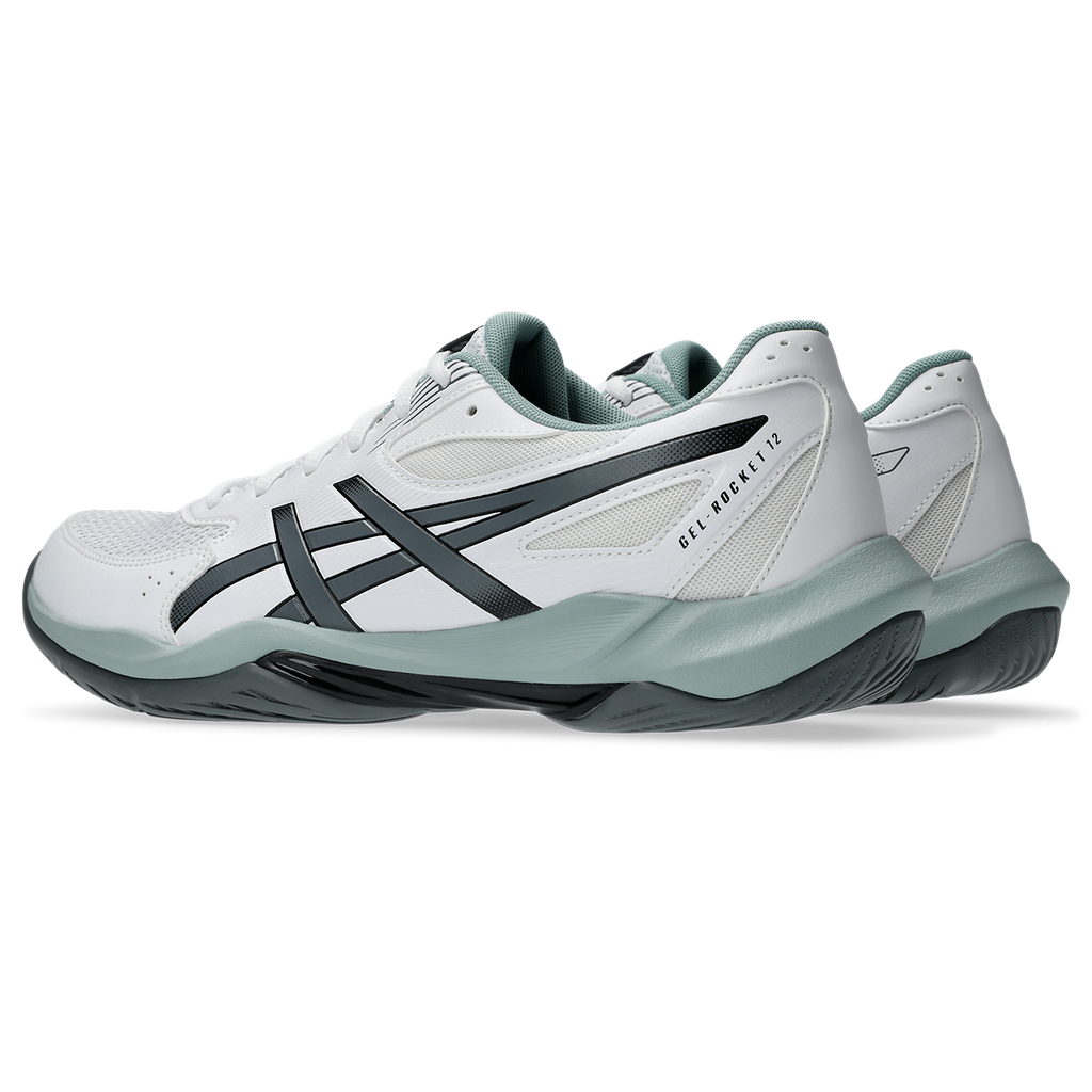 Asics Men's Gel Rocket 12 Indoor Court Shoes White Steel Grey