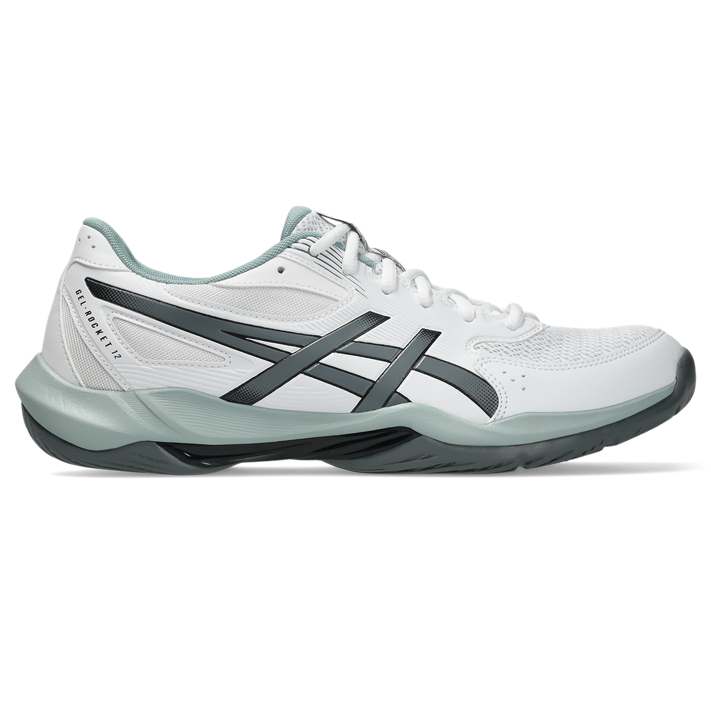 Asics Men's Gel Rocket 12 Indoor Court Shoes White Steel Grey