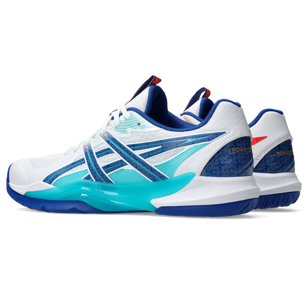 Asics Men's Powerbreak FF Indoor Court Shoes AW25 White Asics Blue