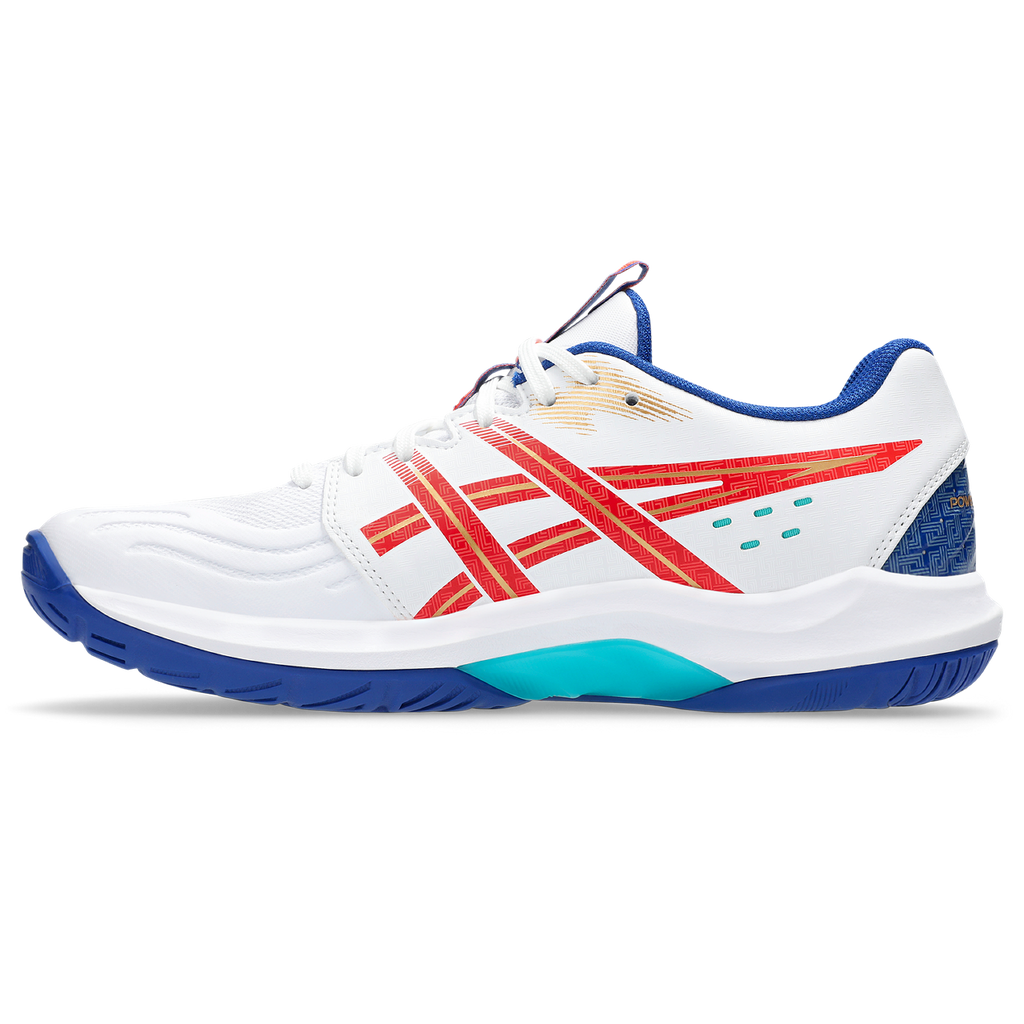 Asics Men's Powerbreak FF Indoor Court Shoes AW25 White Asics Blue