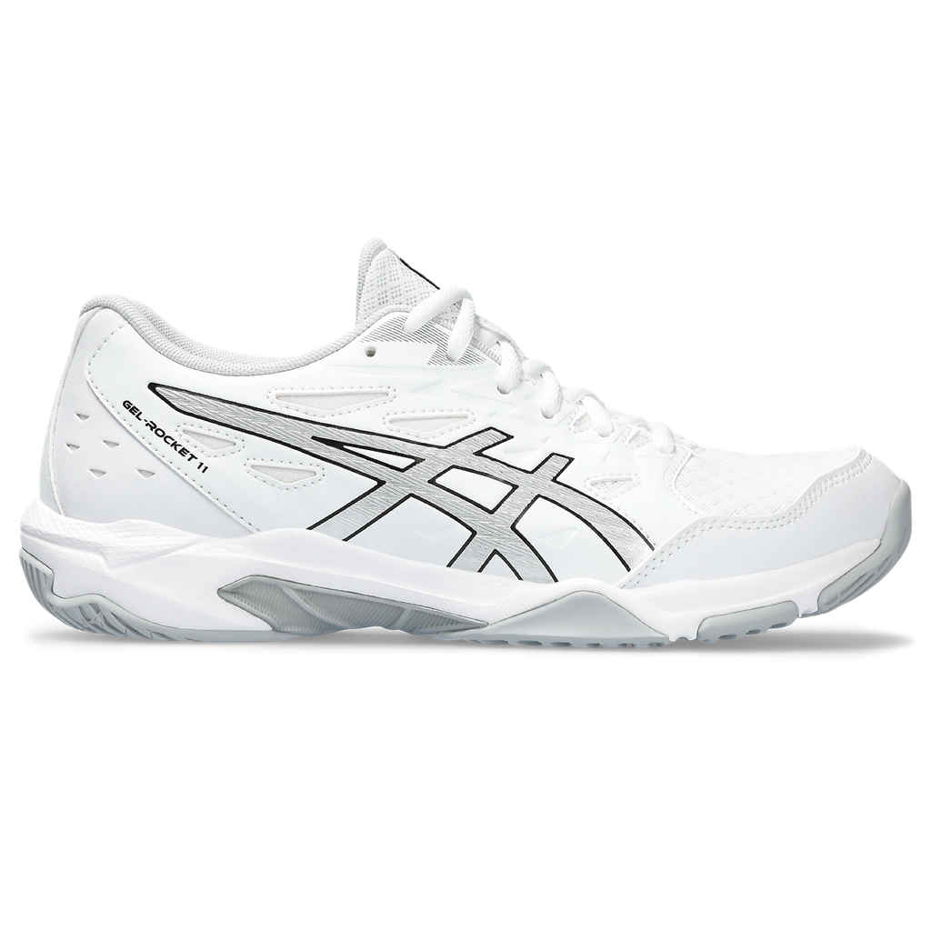 Asics Women's Gel Rocket 11 Indoor Court Shoes White Pure Silver