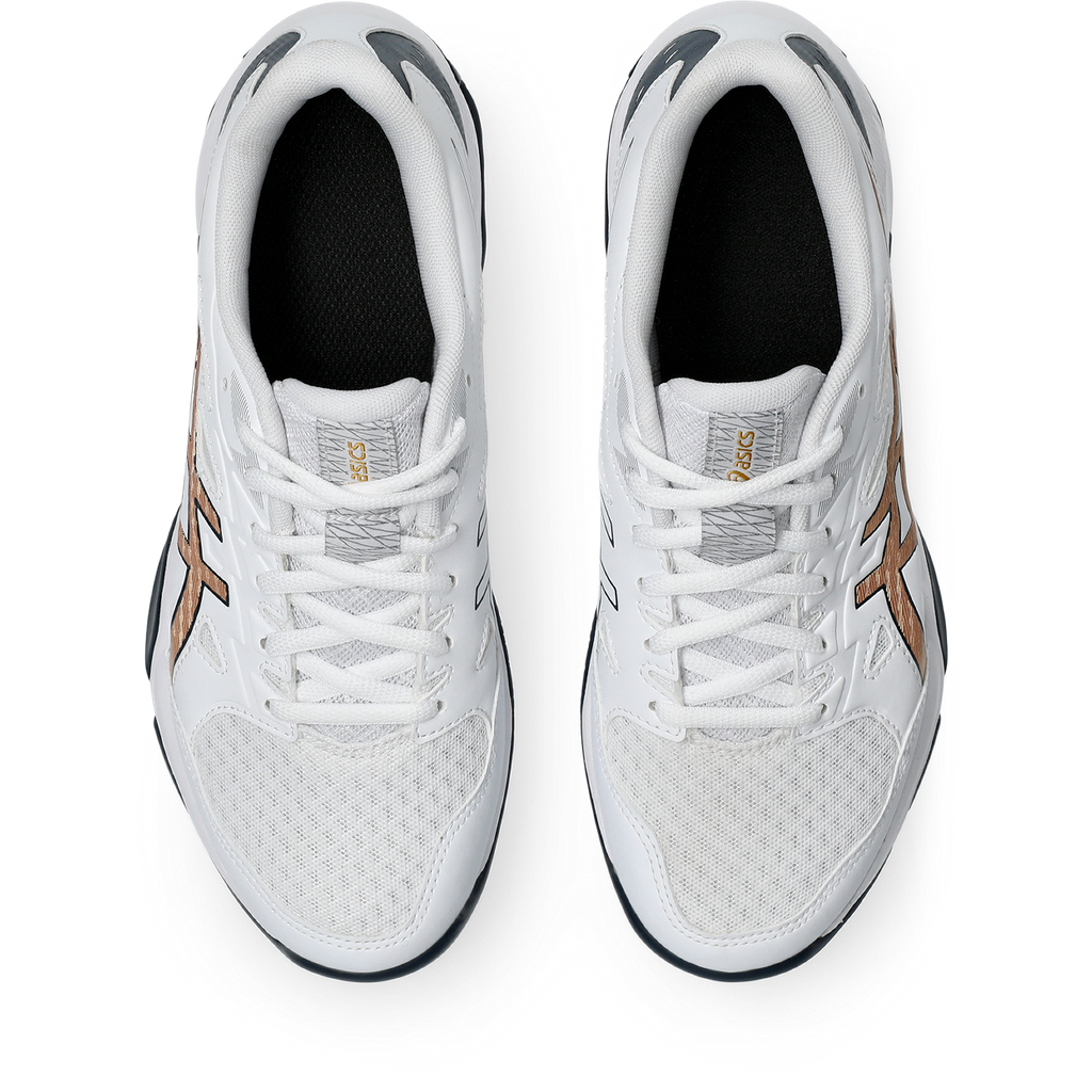 Asics Women's Gel Rocket 11 Indoor Court Shoes White Pure Gold