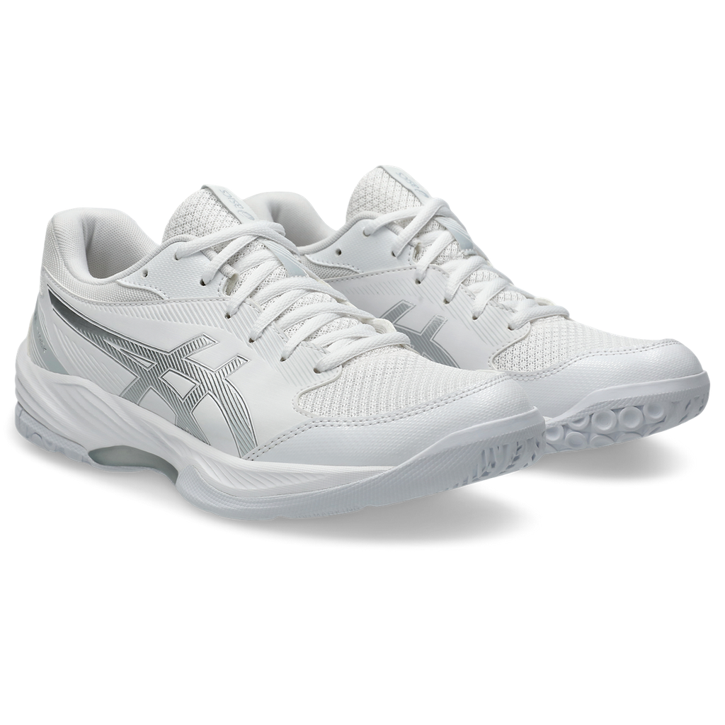 Asics Women's Gel Task 4 Indoor Court Shoes White Pure Silver