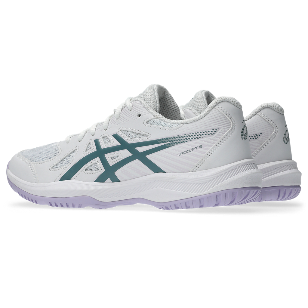 Asics Women's Upcourt 6 Indoor Court Shoes White Foggy Teal