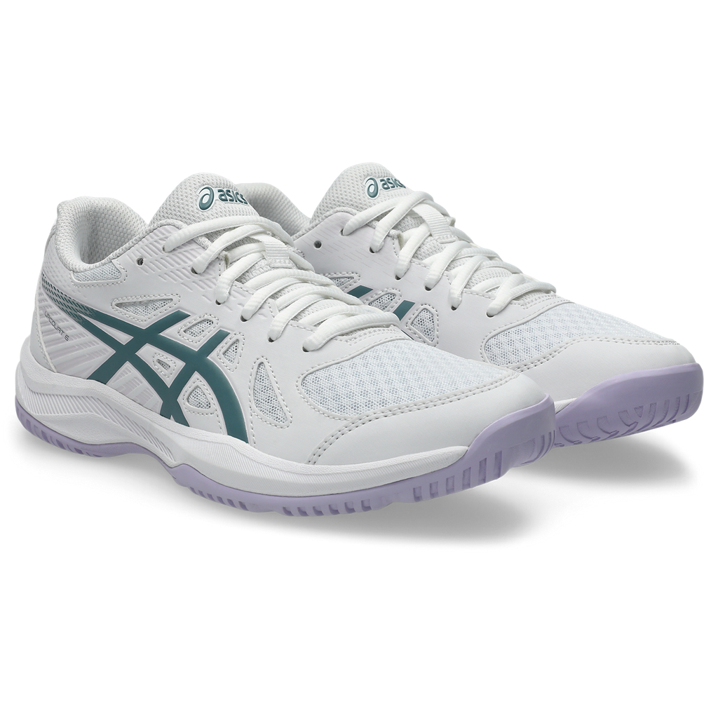 Asics Women's Upcourt 6 Indoor Court Shoes White Foggy Teal